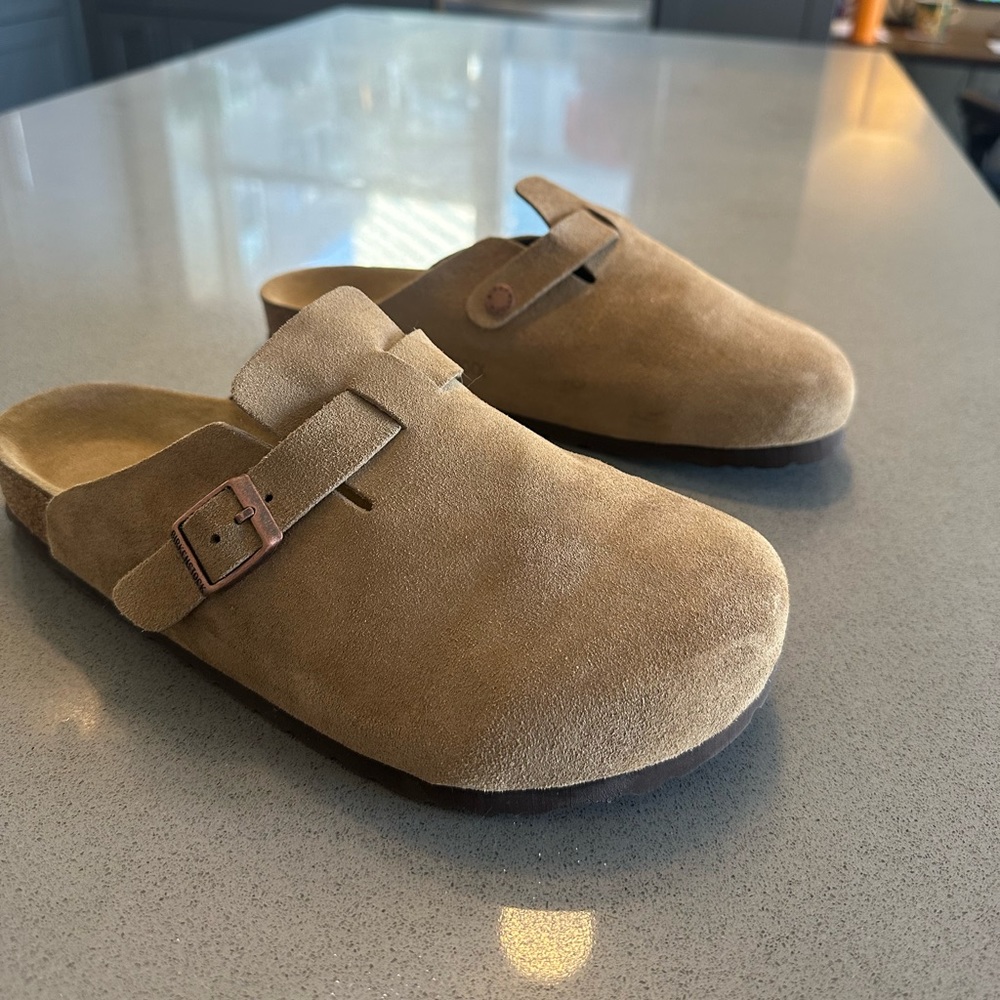 Birkenstock Boston Clogs suede, soft footbed